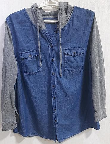 John Baner Jeanswear qadın üst geyimi – denim köynək/hudi hibridi -
