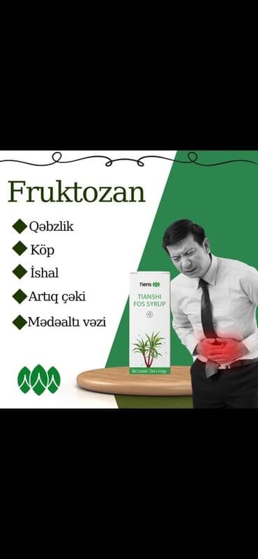 Tiens FOS Şərbəti, "Fruktozan" olaraq da bilinən, qəbizlik, köp lalafo.az -da Tiens FOS Şərbəti, "Fruktozan" olaraq da bilinən, qəbizlik, köp