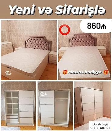 Yataq otağı dəsti – “Yeni və Sifarişlə” • Komplekt: yumşaq başlıqlı