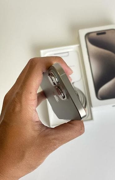 nauşnik iphone: IPhone 15 Pro, 256 GB, Natural Titanium, Zəmanət, Simsiz şarj, Face ID — 3