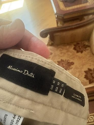 Şalvarlar: Klassik Şalvar, Massimo Dutti, XL, rəng - Bej — 2