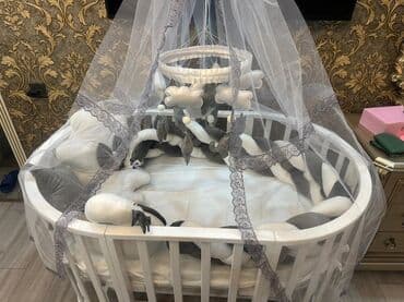 2 mərtəbəli çarpayı: Oğlan və qız üçün, Yeni, Yumru, Beşik, Dəst ilə, Matras ilə, Yellənmə mexanizmsiz — 2