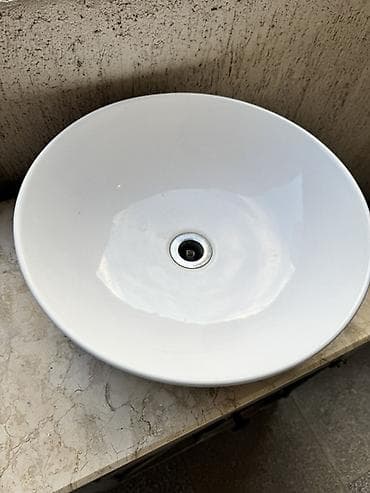 wkaflar: Vanna otağı üçün lavabo dolabı və üstəqoyma qab lavabo - Üst: təbii — 6