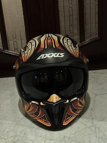 vizor: Axxis tam üzlüq moto dəbilqə – “Oni” seriyası, əjdaha qrafikası.Yeni — 3