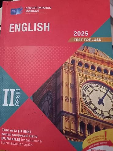 Velosipedlər: Məhsul: Test topluları dəsti Tərkib: - “English 2025 Test Toplusu” – — 2