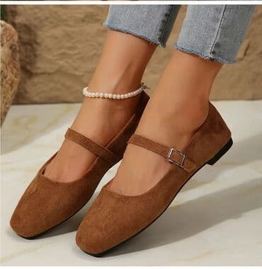 домашние женские тапочки балетки: Qadınlar üçün Mary Jane üslublu baletkalar - Rəng: isti qəhvəyi — 3