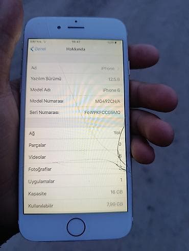 qırıq telefon şəkilləri: IPhone 6, 16 GB, Gümüşü, Qırıq — 1