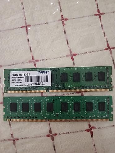 Operativ yaddaş (RAM): Operativ yaddaş (RAM) Patriot Memory, 8 GB, 1600 Mhz, DDR3, PC üçün, İşlənmiş — 1