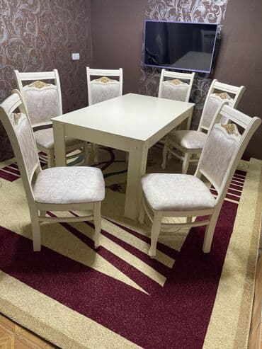 продается мед: Qonaq otağı üçün, İşlənmiş, Açılmayan, Dördbucaq masa, 6 stul — 2