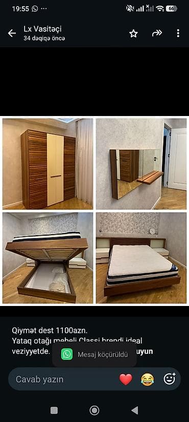 Qiymət dest 1100azn. Yataq otağı mebeli Classi brendi ideal