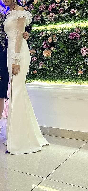 don: Ağ rəngdə zərif ziyafət/nikah geyimi (1defe geyinilib ) - Model — 4
