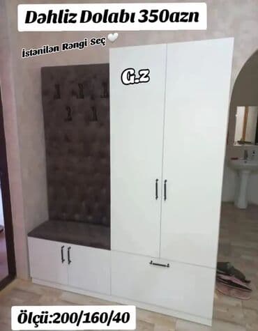 Sifarişlə kreslolar: Düz dolab, Dəhliz üçün, Paltar üçün, Açılan, Korpuslu, 2 qapılı — 1