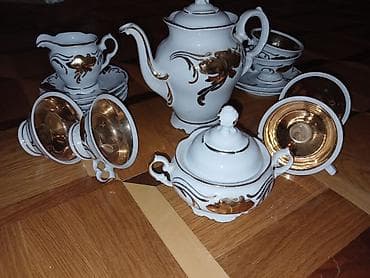 Çay dəsti, rəng - Ağ, Farfor, 6 nəfərlik