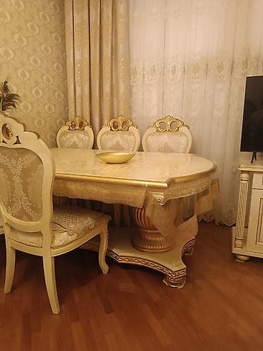 stol uzlukleri: Qonaq otağı üçün, İşlənmiş, Açılan, Oval masa, 8 stul — 8