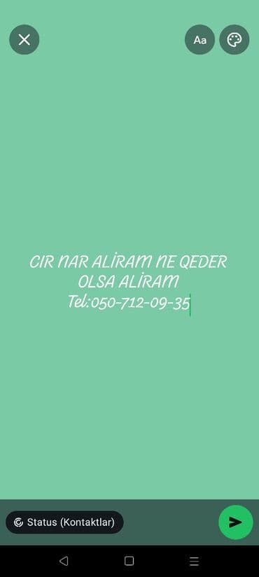 Xidmət: Cır narın alışı Təsvir: - İstehsalçılardan və bağ