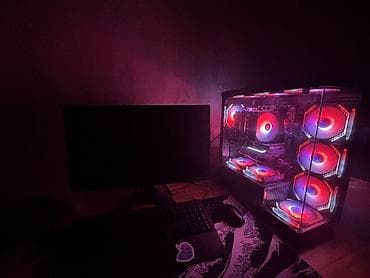 Настольные ПК и комплектующие: RGB işıqlanmaya sahib güclü stasionar oyun kompüteri -CPU ve GPU  — 1