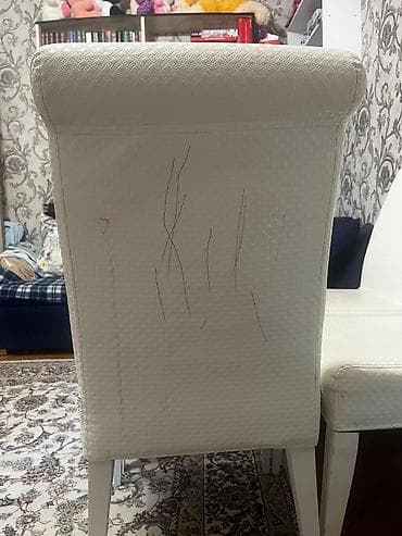 pismini: Qonaq otağı üçün, İşlənmiş, Qatlanmayan, rəng - Ağ Stul — 3