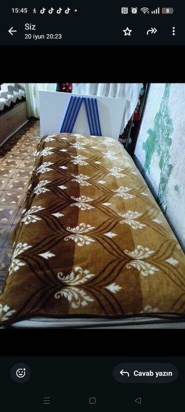 İşlənmiş, Təknəfərlik çarpayı, Bazasız, Matras ilə, Siyirməsiz