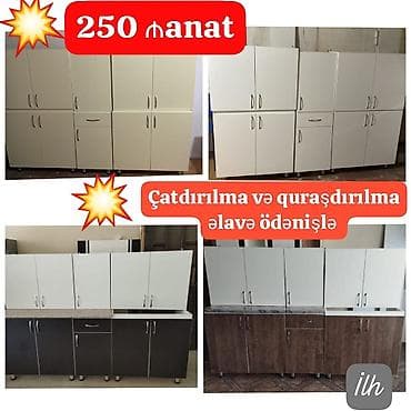 Mətbəx mebeli yeni̇ və si̇fari̇şlə 👇qiyməti:*250*₼anat. 📐ölçüsü