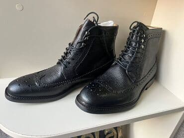 bot kişi: ALDO kişi ayaqqabıları – 2 model 1) Qara broqer çəkmələr - Material — 1