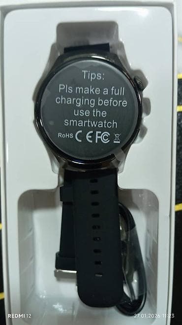 Yeni, Smart saat, Sensor ekran, rəng - Qara