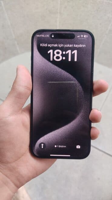 sadə tel: IPhone 15 Pro, 128 GB, Black Titanium, Face ID — 1