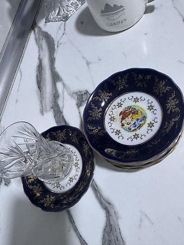 çaylar: Nəlbəkilər, rəng - Mavi, Farfor — 1