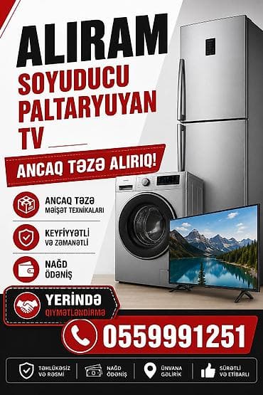 Aliram telvizor kondisioner soyuducu paltaryuyan pakofka kiditde olan