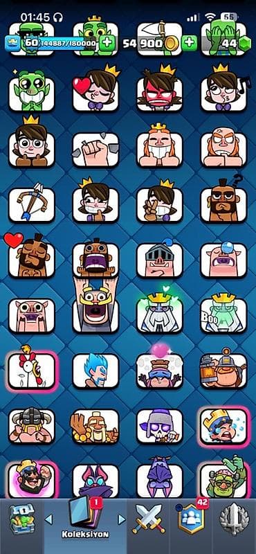 kart oyunları: Clash Royale hesabı – yüksək səviyyəli kolleksiya - Kral Səviyyəsi — 5