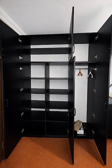 şifonerlər: 3 qapılı, Qara, Taxta, Açılan, Düz dolab — 2