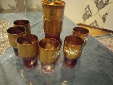 perdeler ve qiymetleri: Bagema nabor,cexoslavakiya,250m.kompot ucun xrustal qab — 1