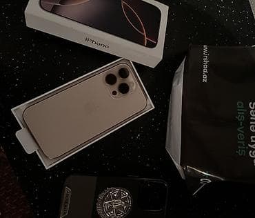 Elektronika: IPhone 16 Pro, 256 GB, Desert Titanium, Zəmanət, Barmaq izi, Simsiz şarj — 1