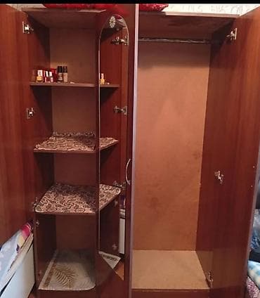 dolab ikinci el: İşlənmiş, 3 qapılı, Güzgülü, Qəhvəyi, Taxta, Açılan, Düz dolab — 2