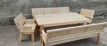 boya tapancası: Yeni, Dördbucaq masa, Açılmayan, Skameykalar ilə, Taxta, Azərbaycan — 4