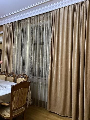 derzi sekilleri: Pərdə dəsti - Material: qalın dekorativ parça (şönil effektli — 2