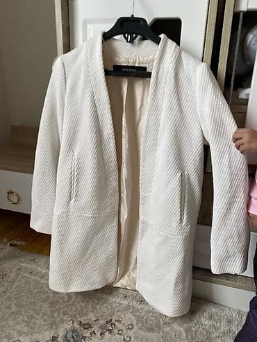 Üst geyimi: ZARA Basic Collection qadın jaketi - Rəng: krem/bozax fonlu açıq bej — 6