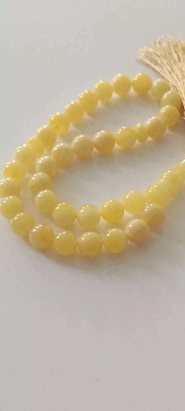 ebanit tesbeh: 1-ci sort Kral kəhrəbası.100% təbii,bütöv daş Baltik kəhrəbasından — 10