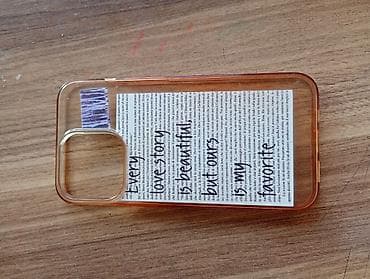 Şəffaf telefon örtüyü – yazılı dizayn - Material: elastik şəffaf