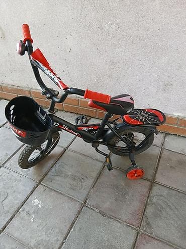 velosibet type 1: Uşaq velosipedi – 12 düymlük təkərlər - Rəng: qara/qırmızı - Çərçivə — 2