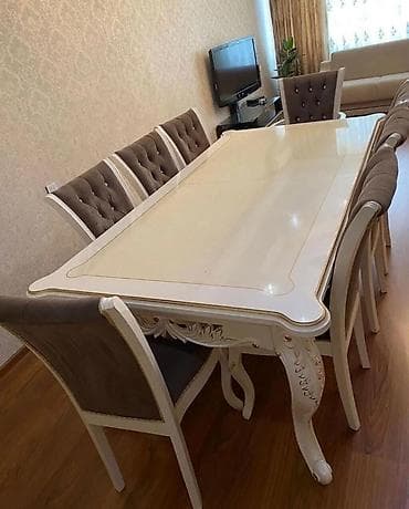 Qonaq otağı üçün, Açılmayan, Dördbucaq masa, 8 stul