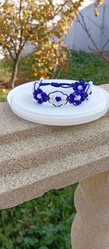 qosqu yeri: Muncuqdan əl işi bilərziklər - Rəngarəng büllur muncuqlarla toxunmuş — 2