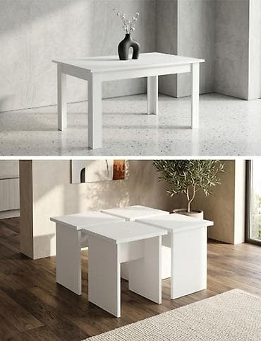 Qonaq otağı üçün, Transformer, Kvadrat masa, 4 stul