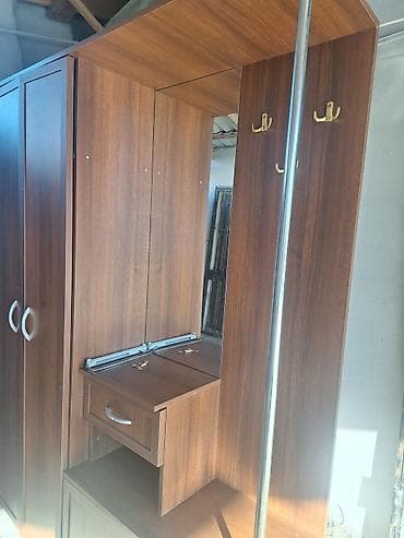 wifaner: 2 qapılı, Güzgülü, Qəhvəyi, Digər material, Açılan, Düz dolab — 9