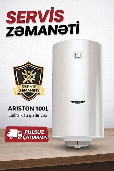 Ariston 100 l, Yeni, Kredit yoxdur, Rayonlara çatdırılma, Pulsuz çatdırılma