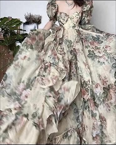 Romantik çiçək naxışlı ziyafət-gecə geyimi - Stil: Vintage ilhamlı — 3
