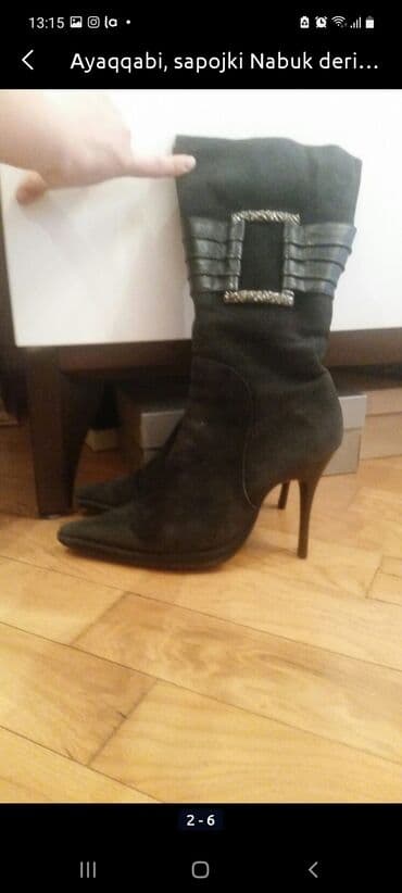 утепленные резиновые сапоги: Сапоги, Размер: 37, цвет - Черный, Б/у — 4