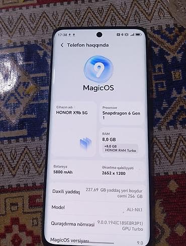 honor x9a irşad: Honor X9b, 256 GB, rəng - Qara, Barmaq izi — 3