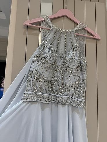 libaslar: 300alinib 1defe geyinilib Ağ-göy rəng tonlarında uzun şifon gecə — 5