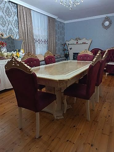 antik stullar: Qonaq otağı üçün, Açılmayan, Dördbucaq masa, 6 stul — 2