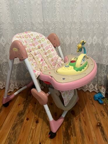 uşaq stulu: Uşaq yemək stulu - Rəng: açıq çəhrayı/çəhrayı tonlarda, naxışlı — 3